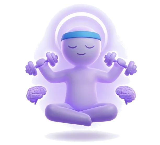 MediTailor athlete mascot representing meditation for peak performance and focus