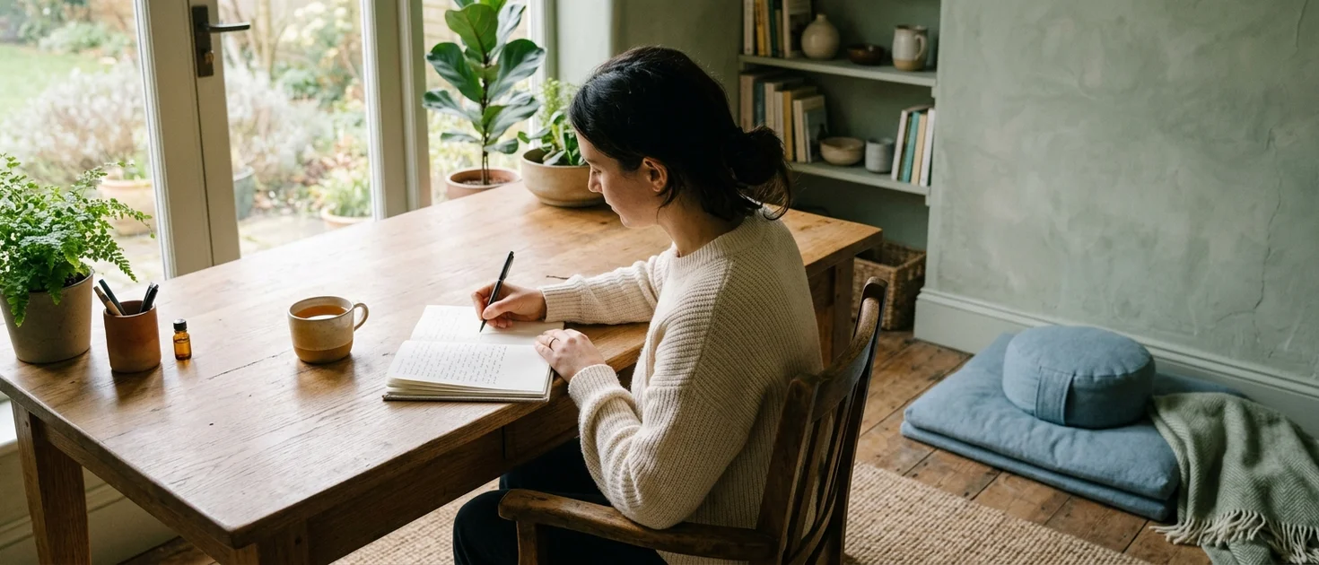 A perfect circle drawn in sand on a dark surface representing completion and integration of meditation practice into daily life
